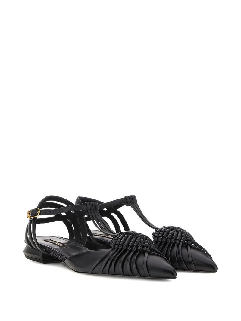 Roberto Cavalli braided-embellihment flat pumps outlook