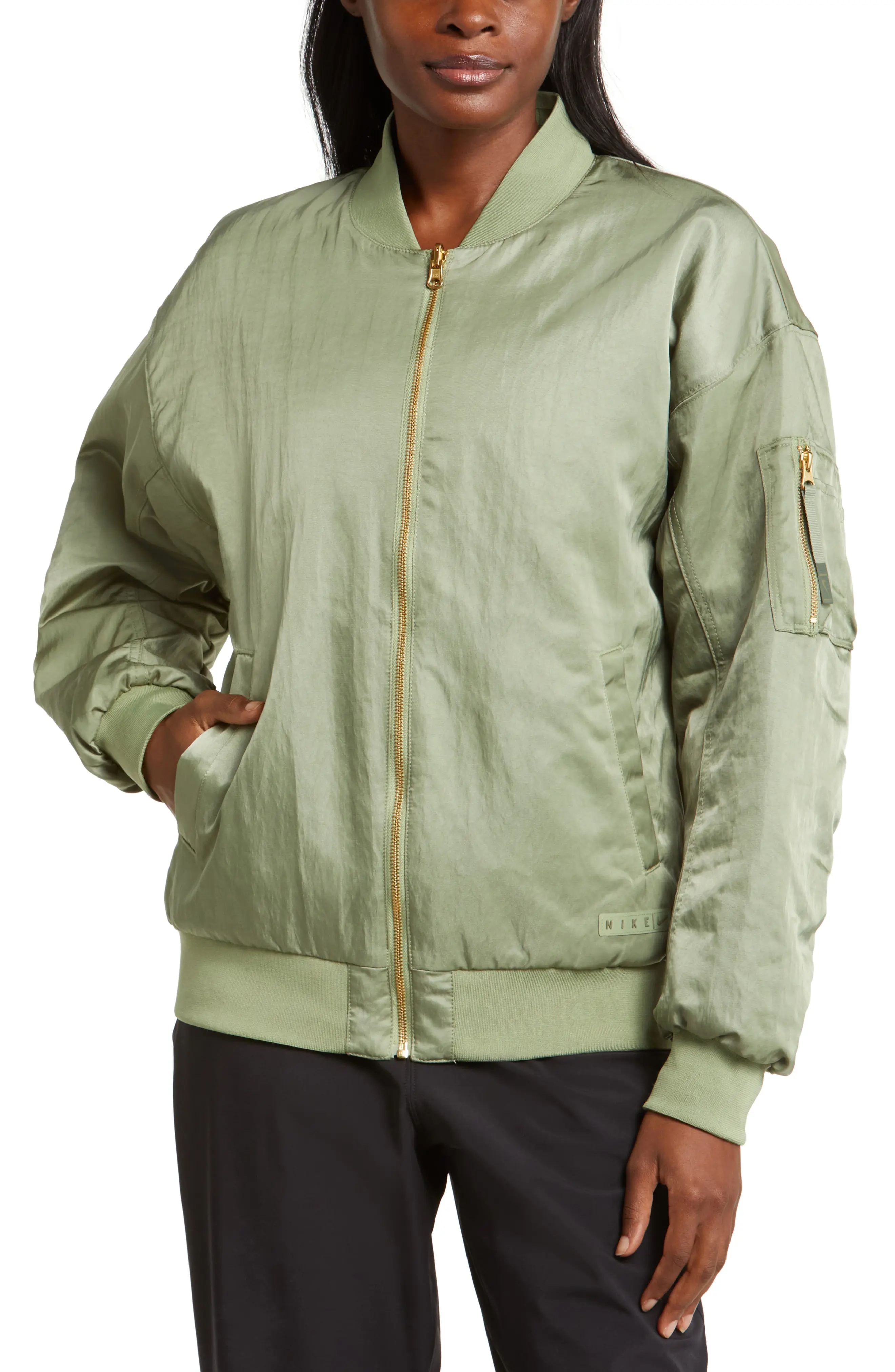 Sportswear Reversible Bomber Jacket in Oil Green/Medium Olive - 5