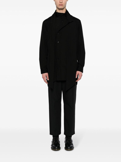 Yohji Yamamoto layered asymmetric-hem shirt outlook