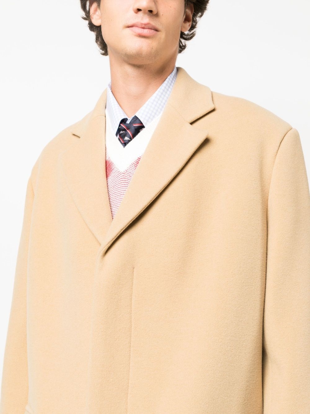button-down single-breasted coat - 5