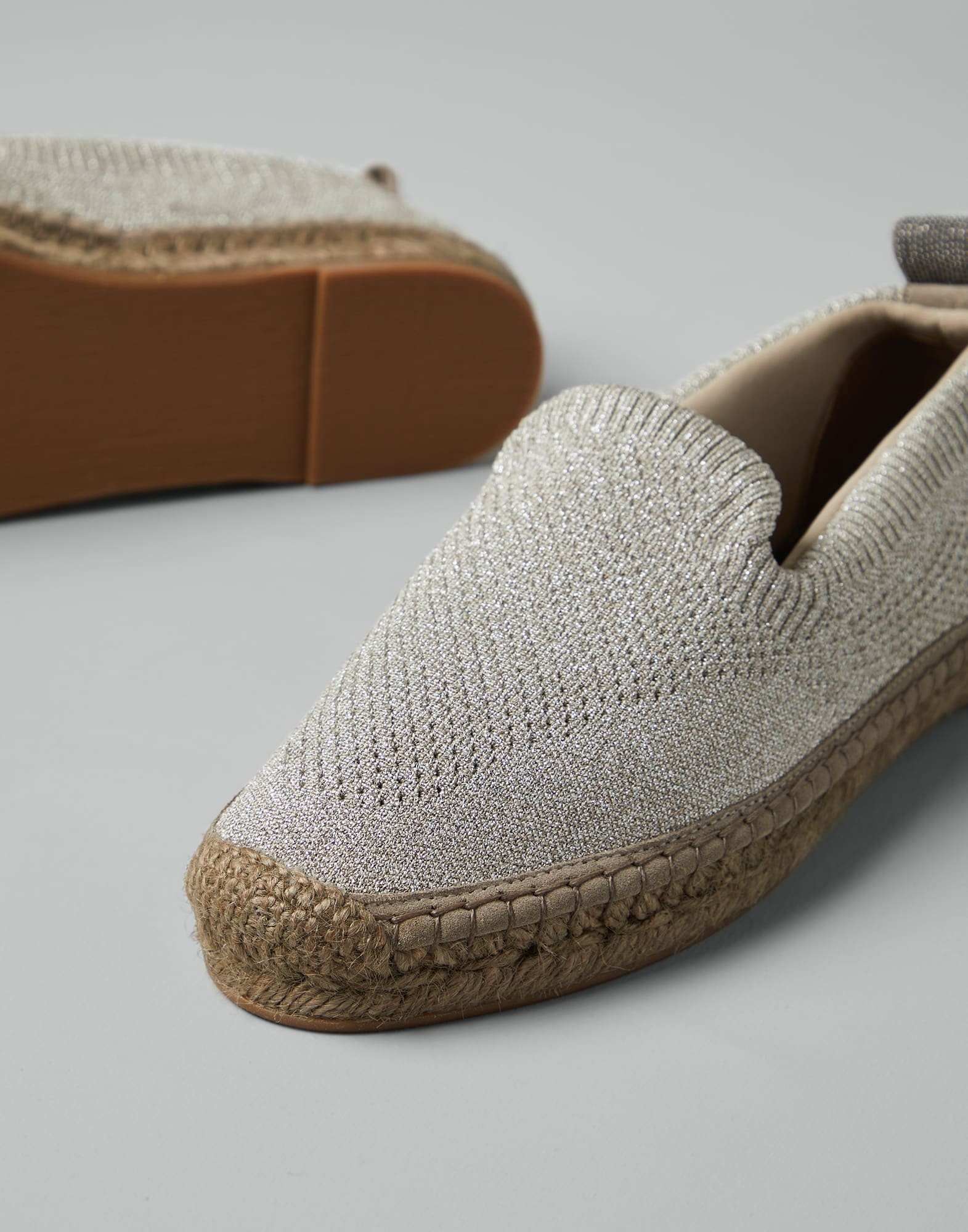 Sparkling knit espadrilles with shiny loop detail - 3
