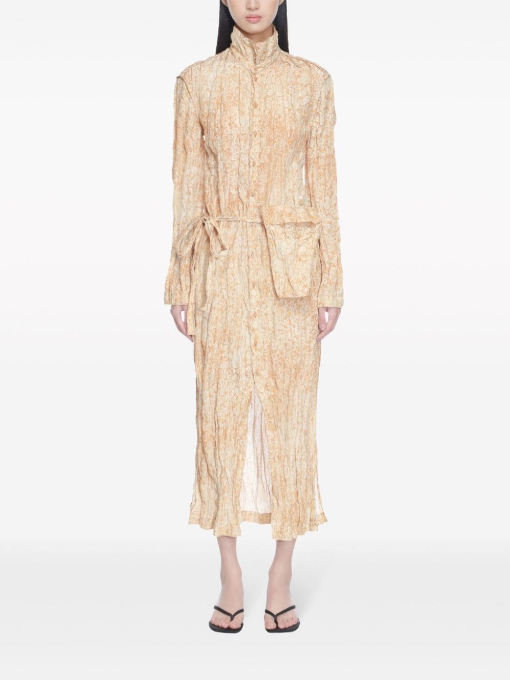 crinkle shirt dress - 2