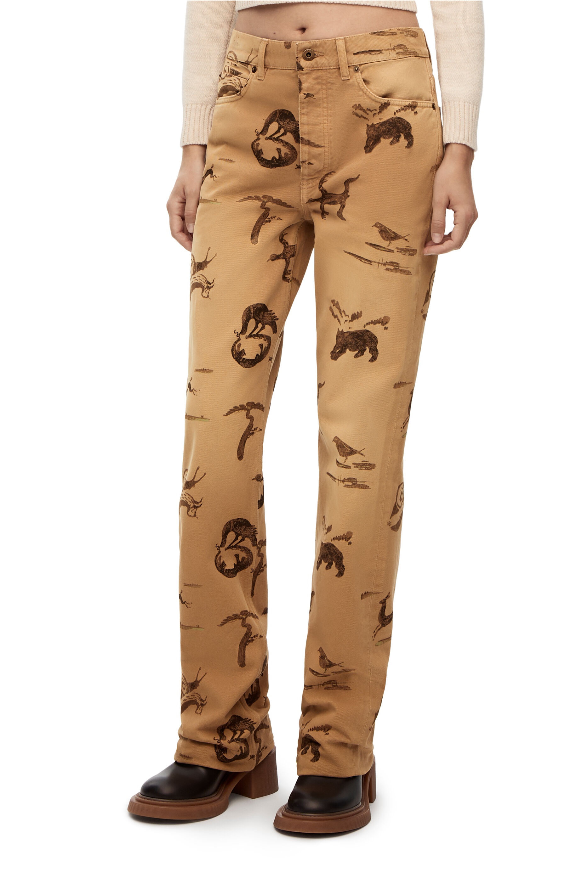 Animal print jeans in denim - 3