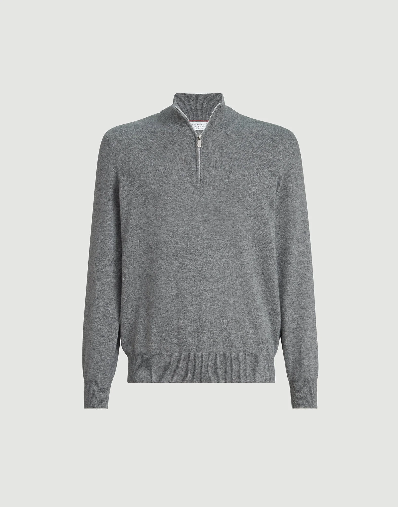 Cashmere sweater with half zip - 1
