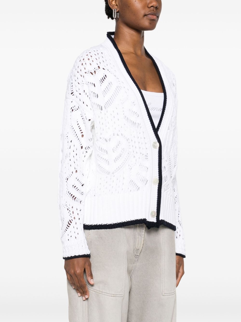 open-knit cardigan - 3