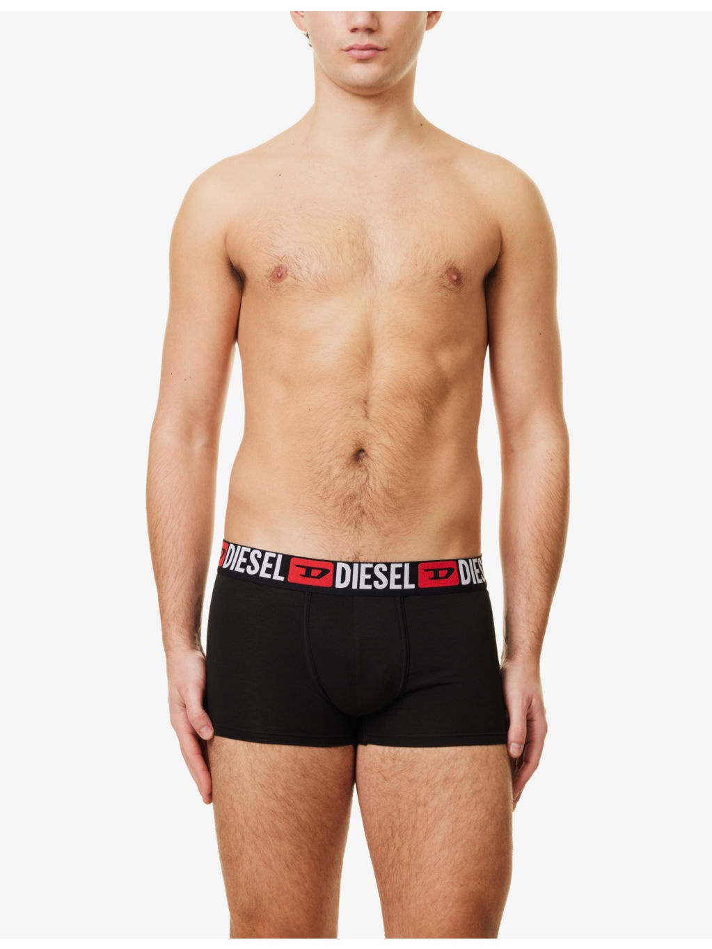 Branded-Waistband Pack of Three Stretch-Cotton Trunks - 2