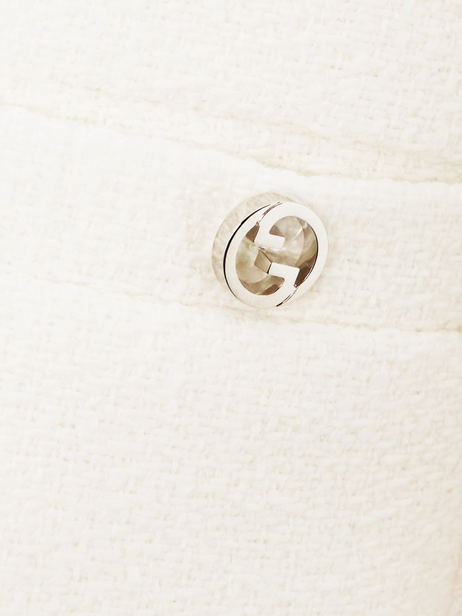 Cropped wool-blend bouclé jacket Off-white - 4
