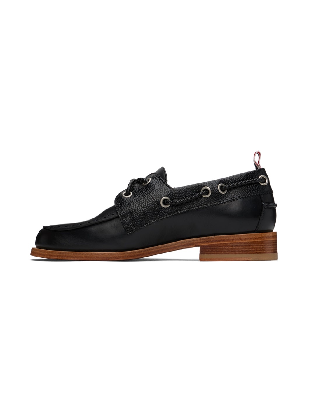 Black Perforated Loafers - 3