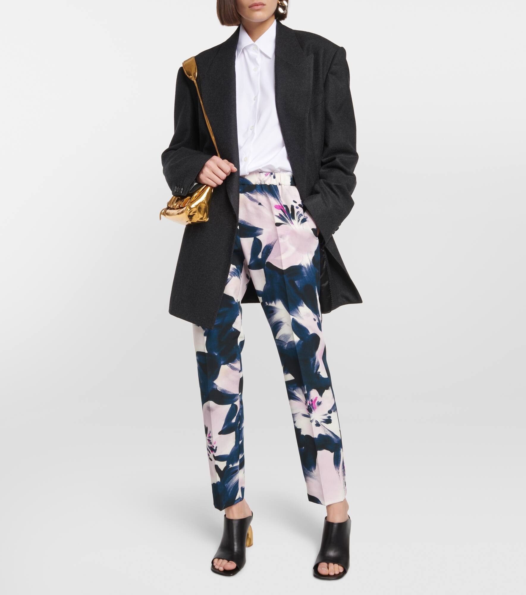 Floral high-rise slim pants - 2