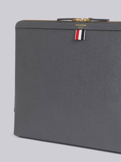 Thom Browne Dark Grey Pebble Grain Leather Document Holder Backpack outlook