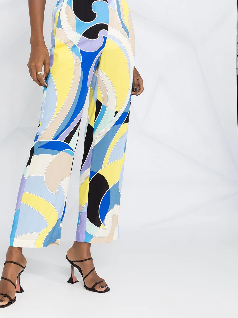 abstract-print relaxed trousers - 5