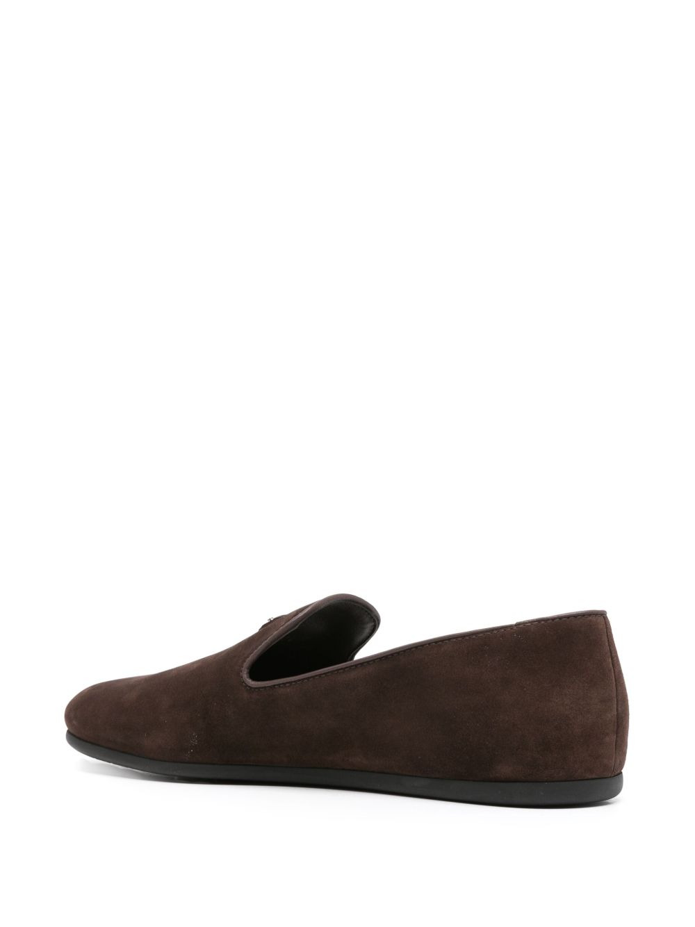 triangle-logo suede loafers - 3