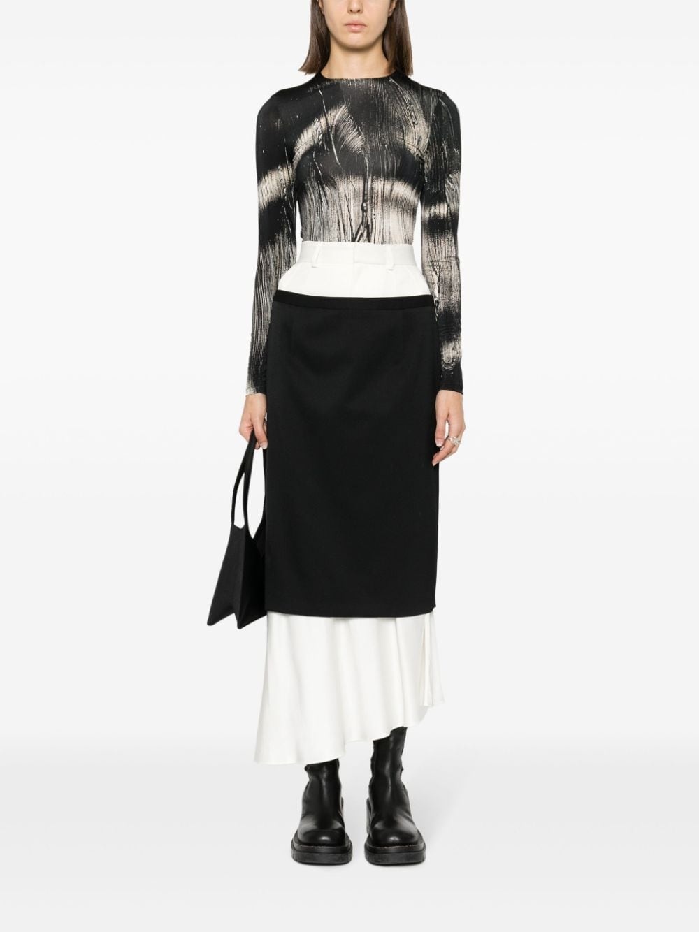 layered midi skirt - 2