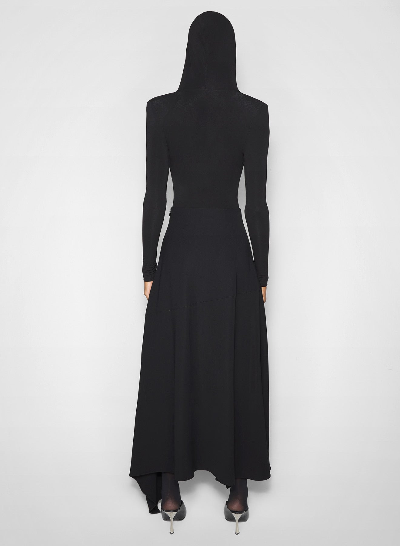 black asymmetric cascading skirt - 3