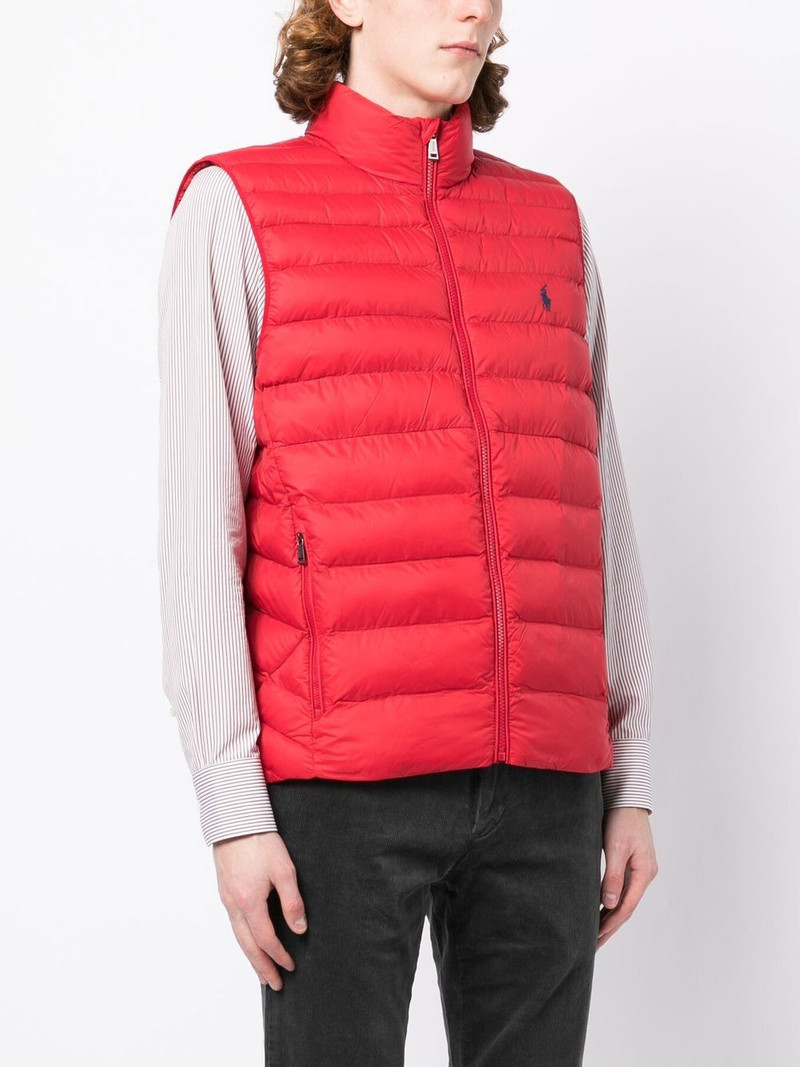 embroidered-logo insulated gilet 3