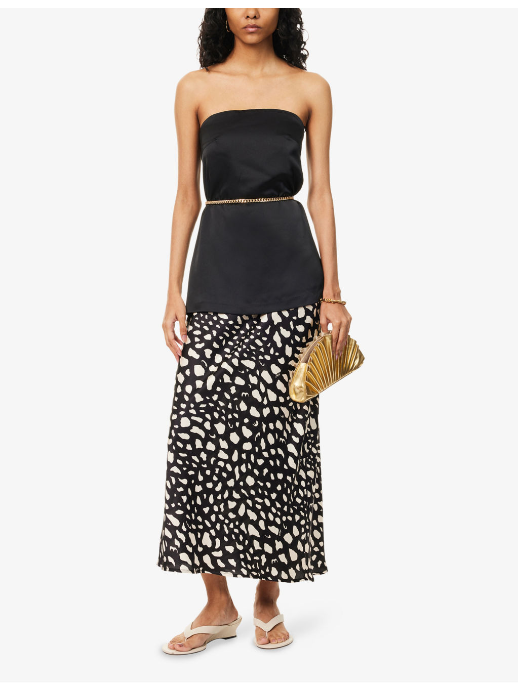 Ardith Graphic-Pattern Woven Midi Skirt - 2