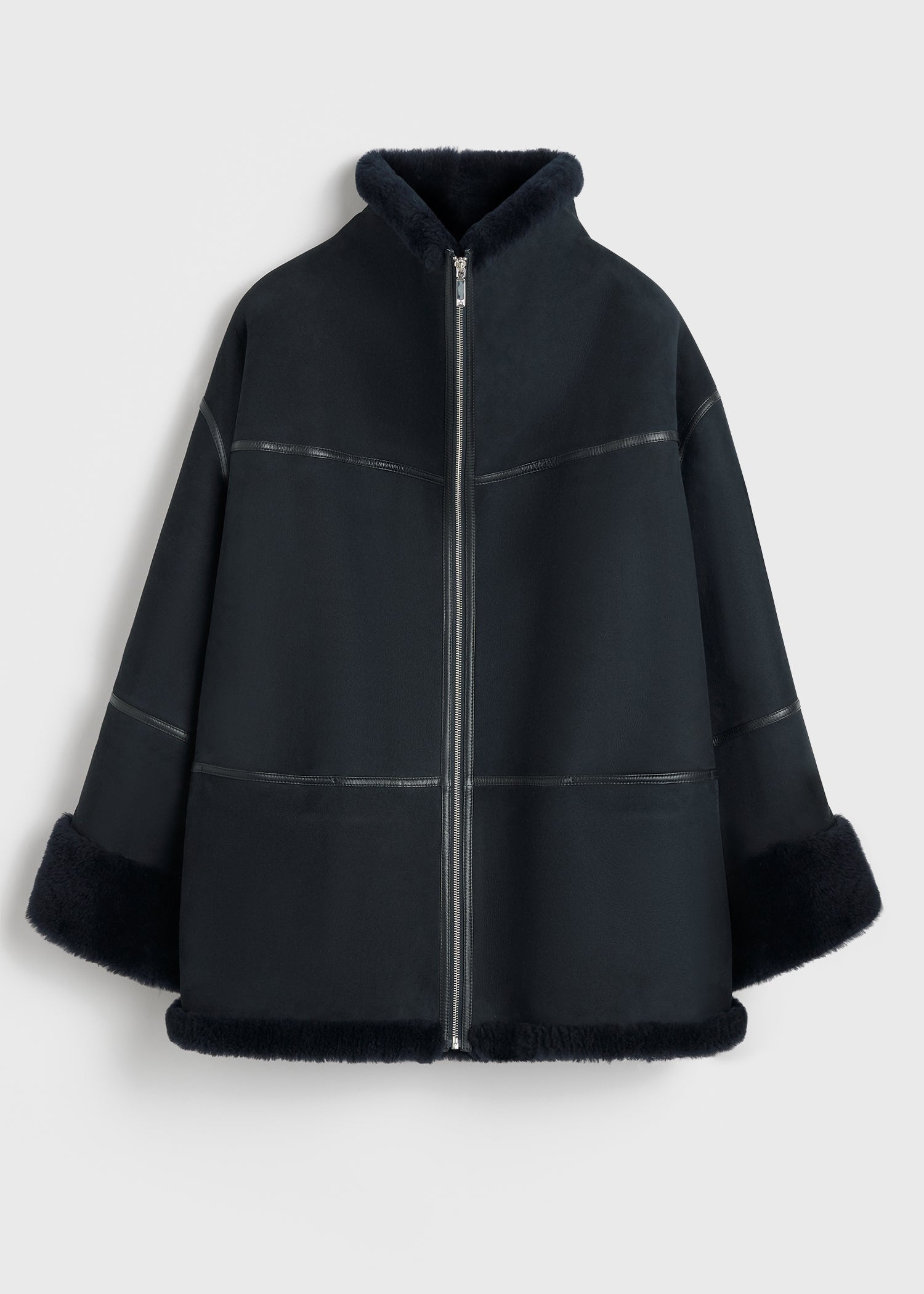 Signature shearling jacket navy - 1