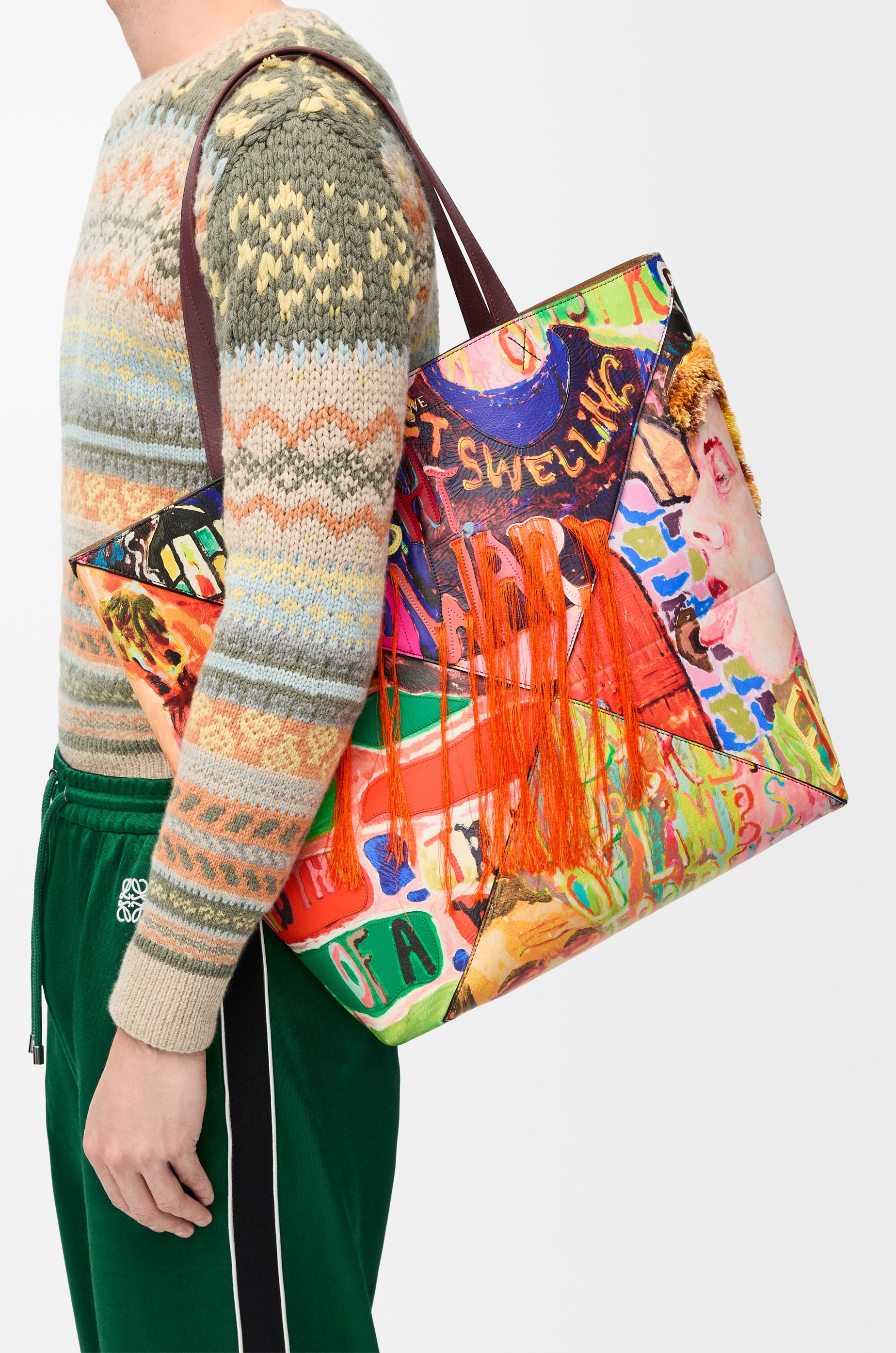XL Puzzle Fold tote in classic calfskin - 3