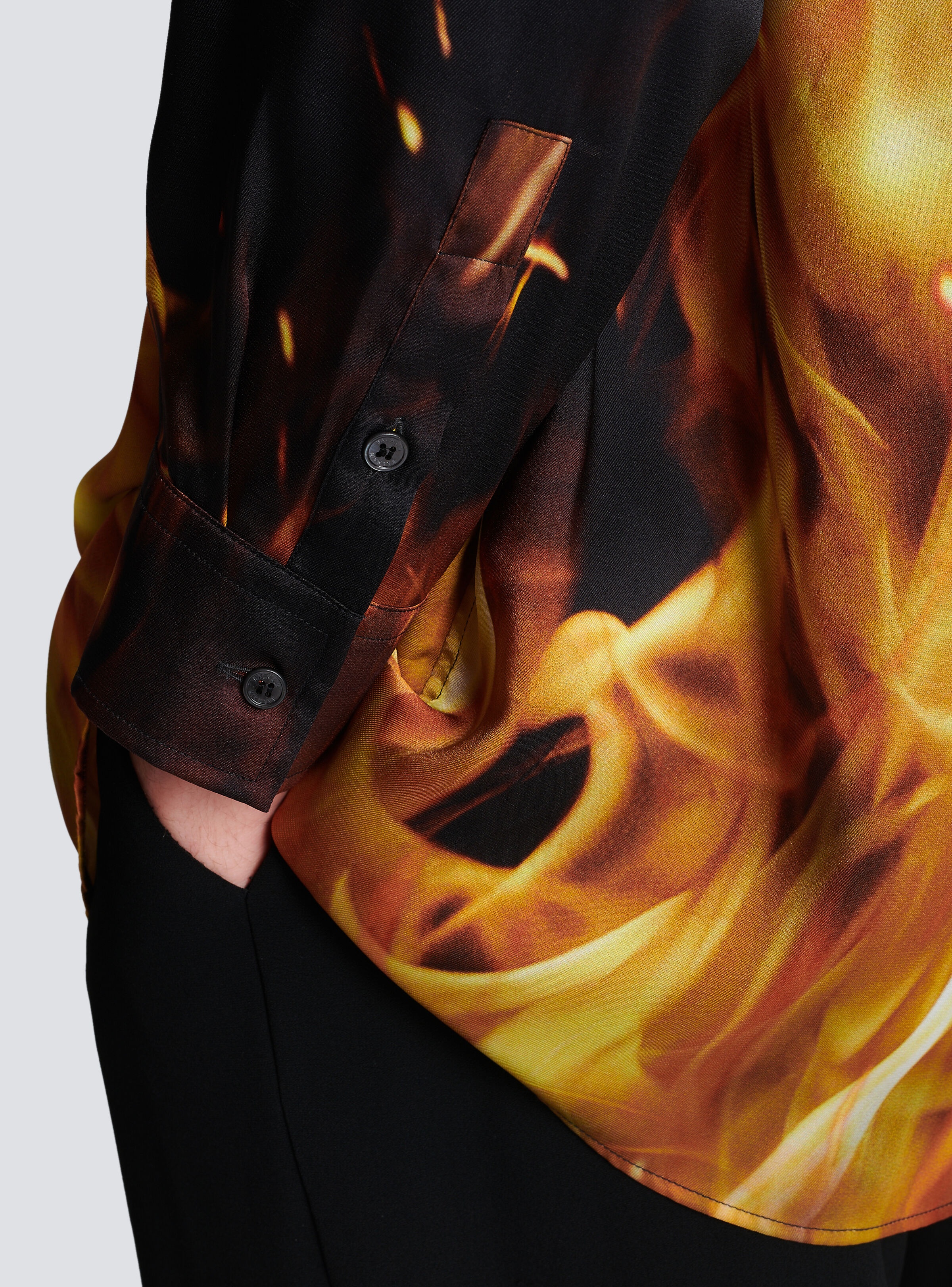 Fire print twill shirt - 8