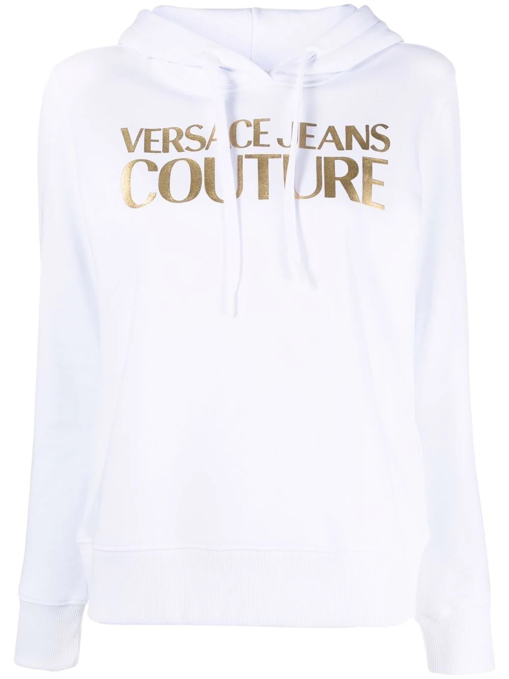 metallic logo print hoodie - 1