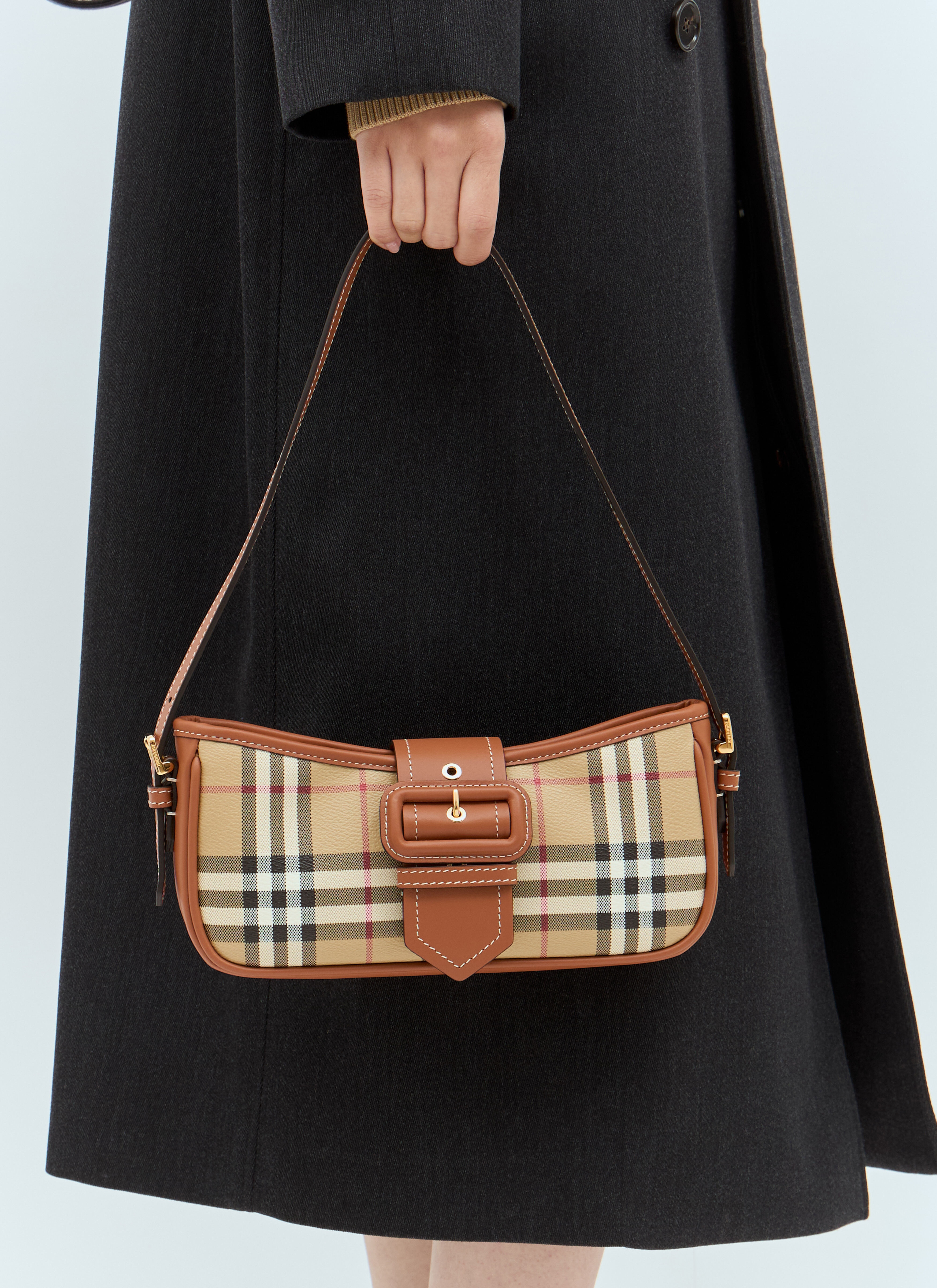 BURBERRY｜ (Check Sling Buckle Bag (8092074)) Burberry Check Buckle Shoulder Bag | Neiman Marcus