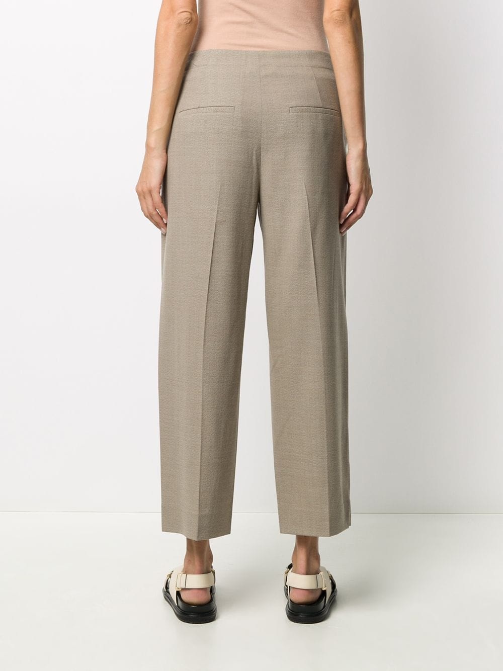 side-button wool trousers - 4