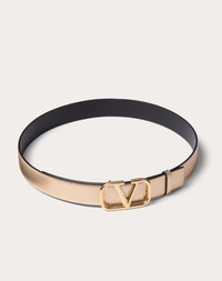 Valentino VLOGO SIGNATURE REVERSIBLE BELT IN METALLIC AND