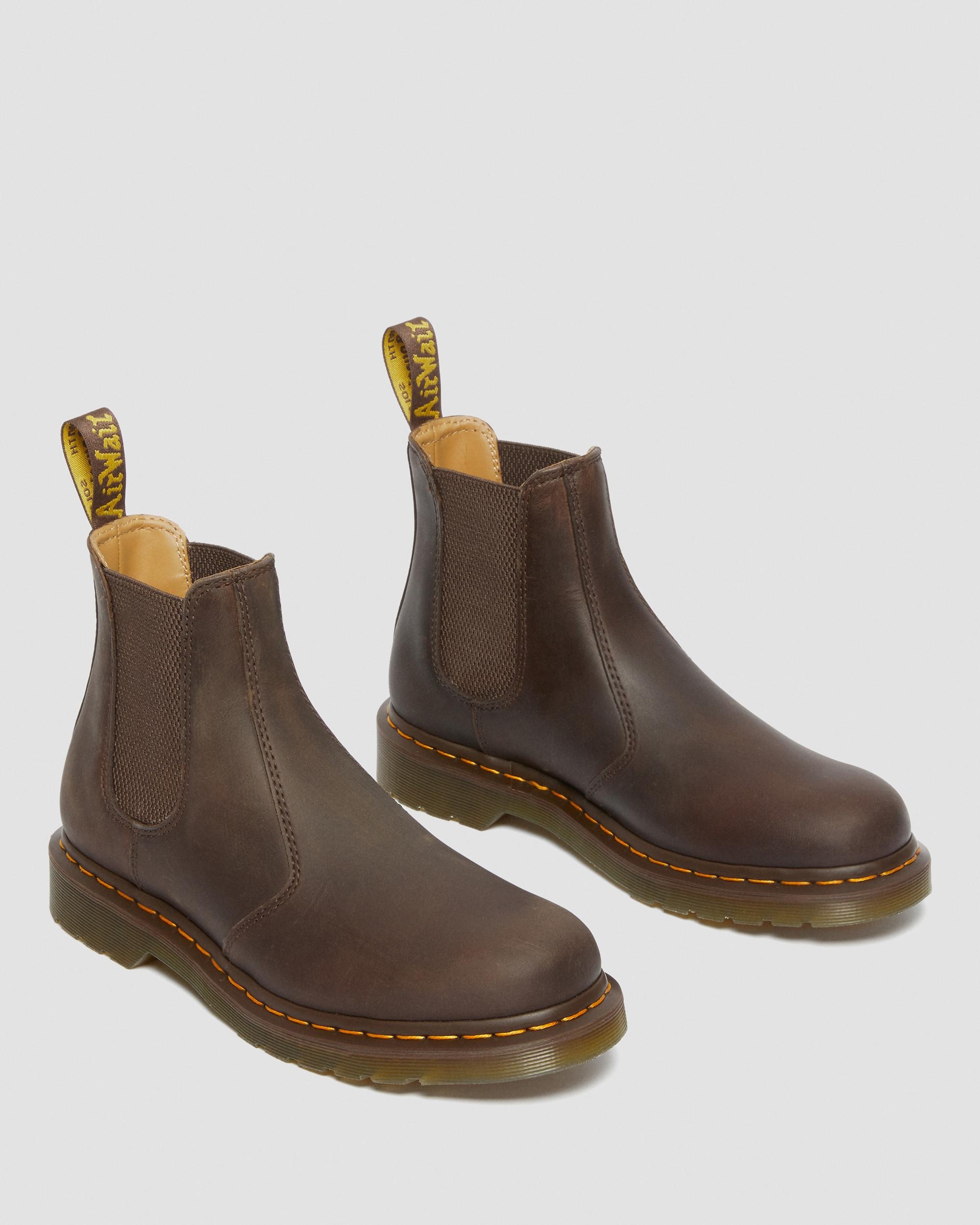 2976 Yellow Stitch Crazy Horse Leather Chelsea Boots - 6