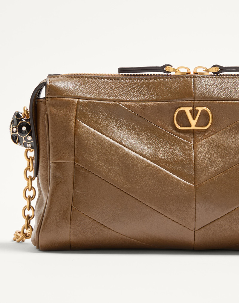 Valentino VALENTINO GARAVANI PANTHEA SMALL SHOULDER BAG IN NAPPA LEATHER WITH A CHEVRON PATTERN outlook