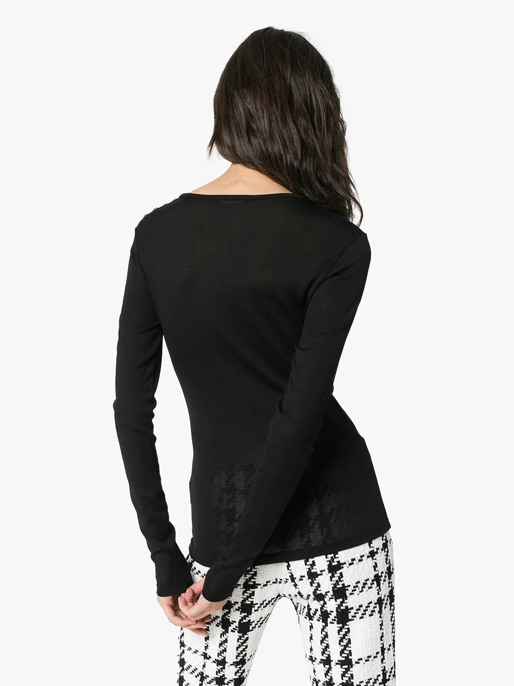 four-button long-sleeved top - 4