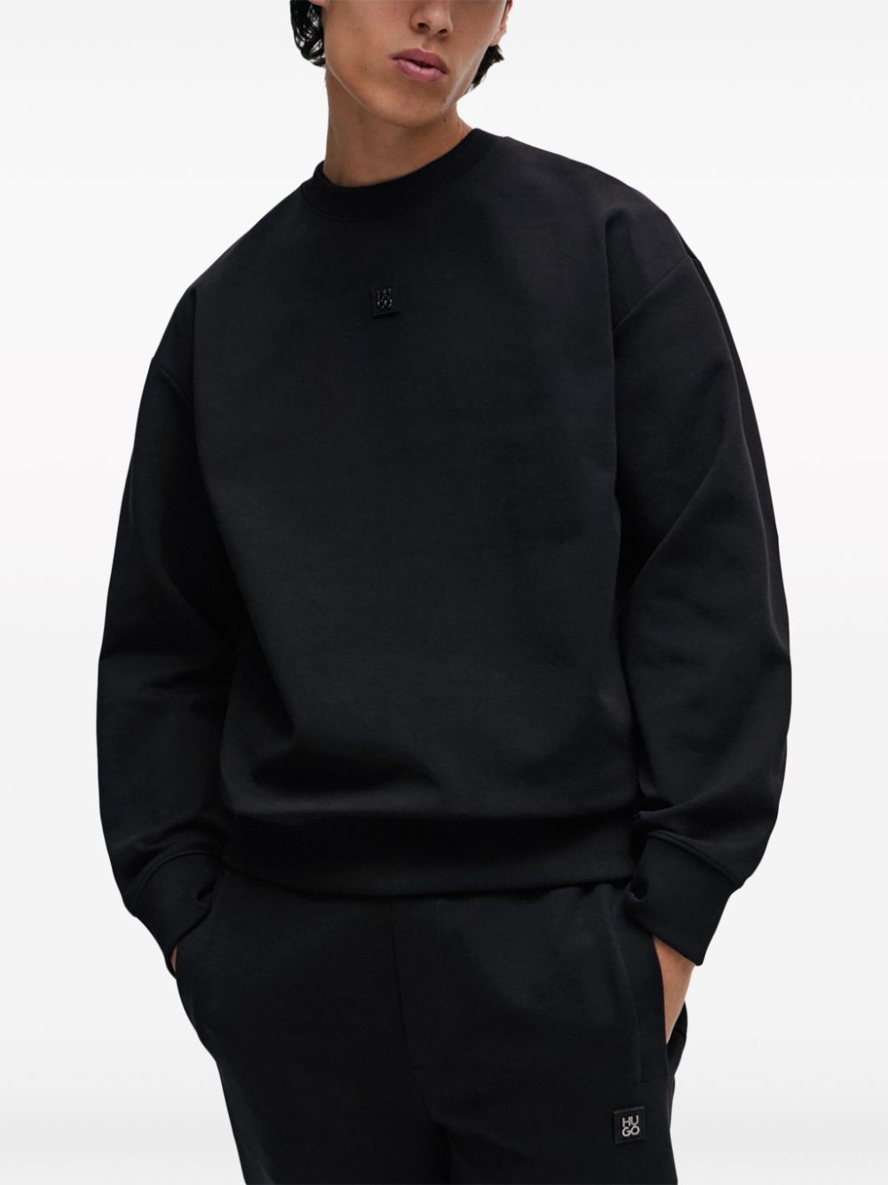 logo-patch stretch-cotton hoodie - 4