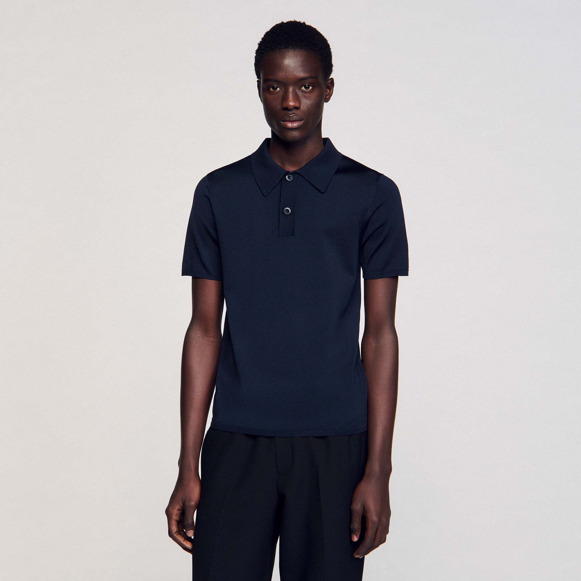 SHORT-SLEEVE KNITTED POLO SHIRT - 5