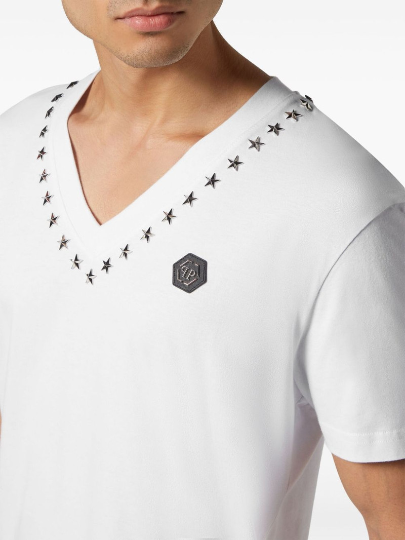 star-stud cotton T-shirt 5