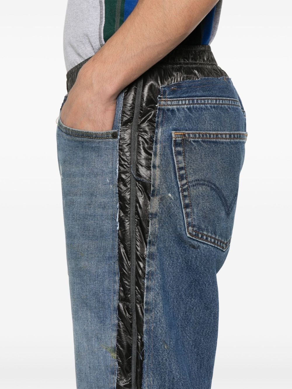 contrasting-trim jeans - 5