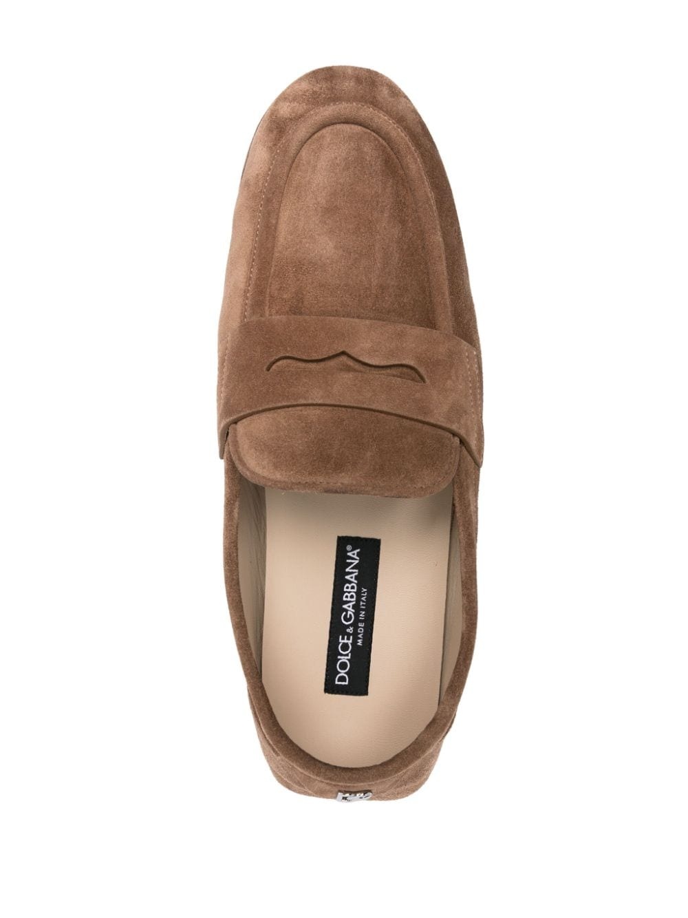 logo-plaque suede loafers - 4