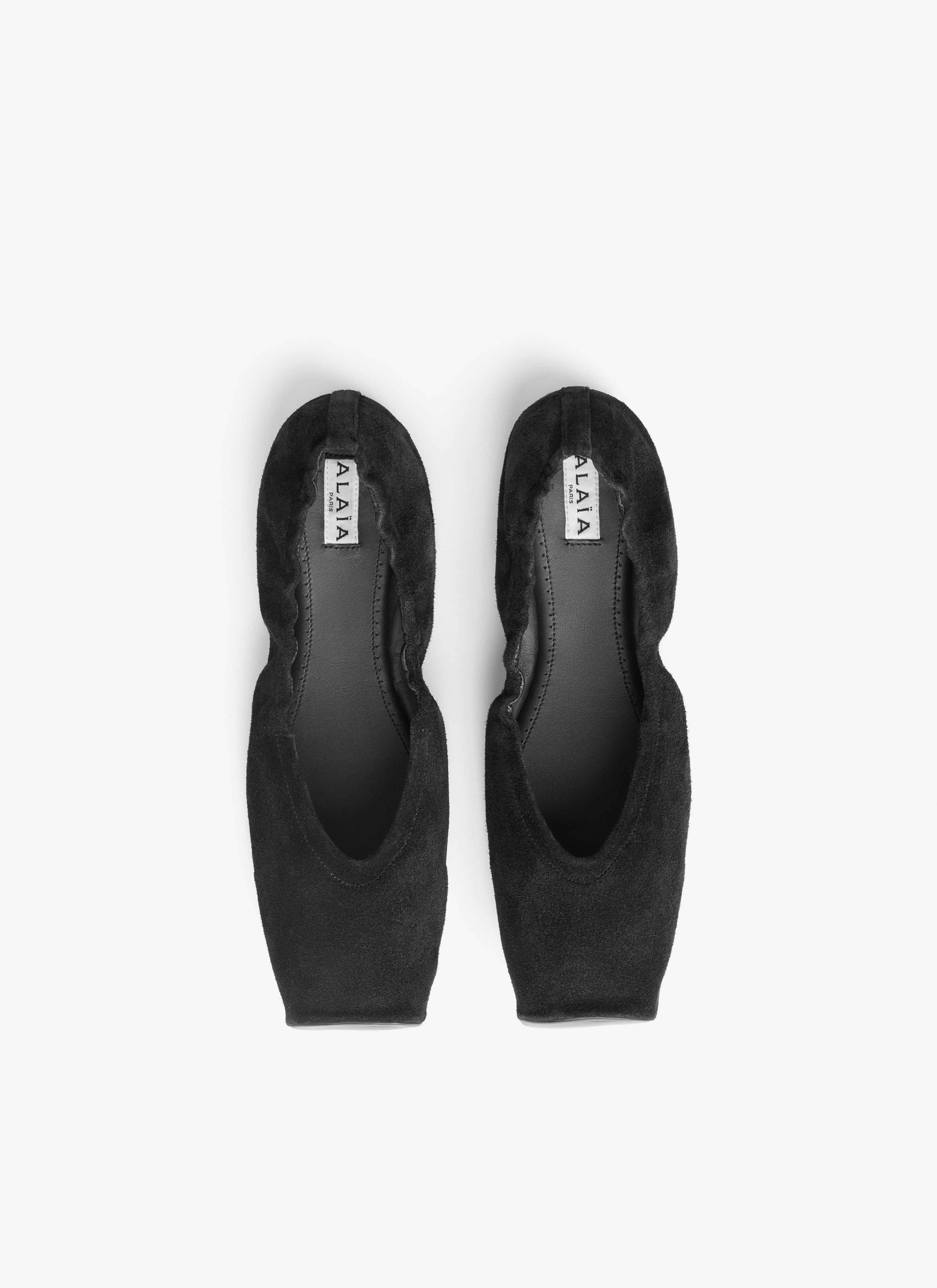 SQUARE BALLET FLATS IN LEATHER - 4