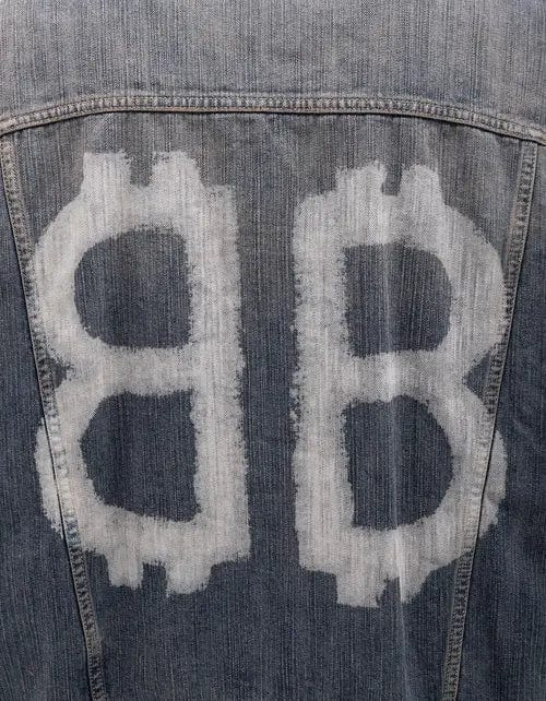 Balenciaga Blue Crypto Large Denim Jacket - 5