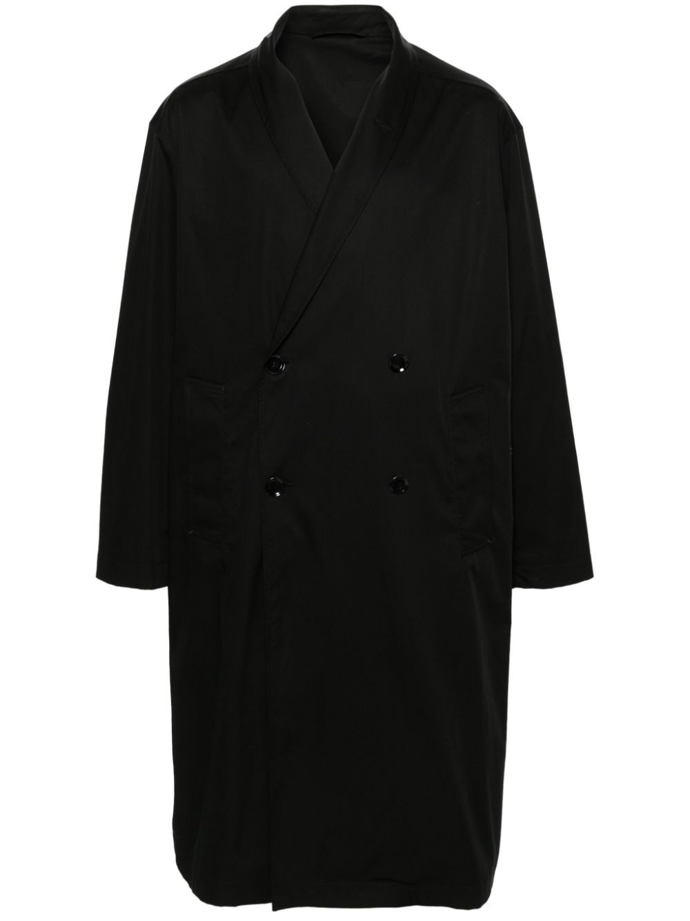 double-breasted cotton trench coat - 1