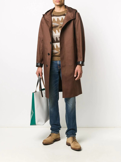 Mackintosh hooded single-breasted coat outlook