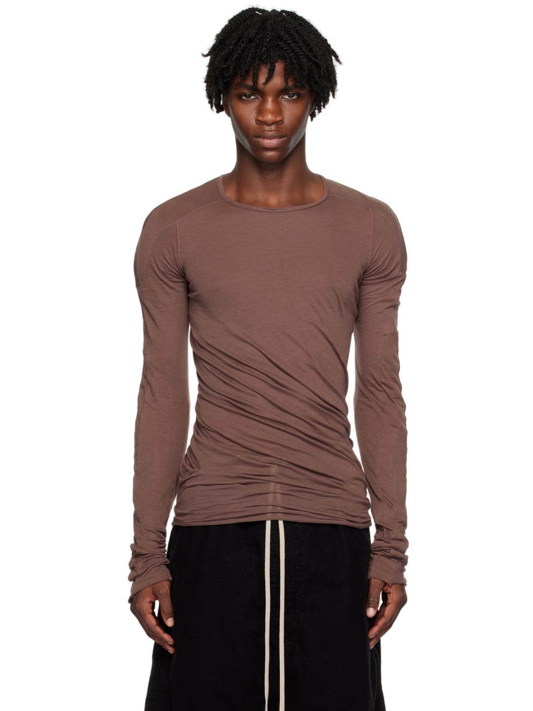 Burgundy Scarification Long Sleeve T-Shirt - 1