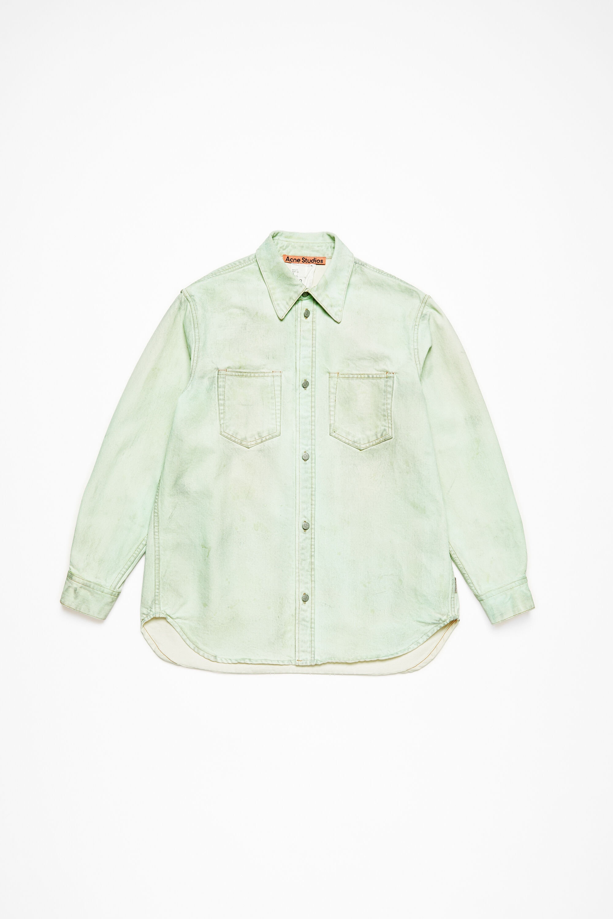 Denim button-up shirt - Relaxed fit - Mint green - 6