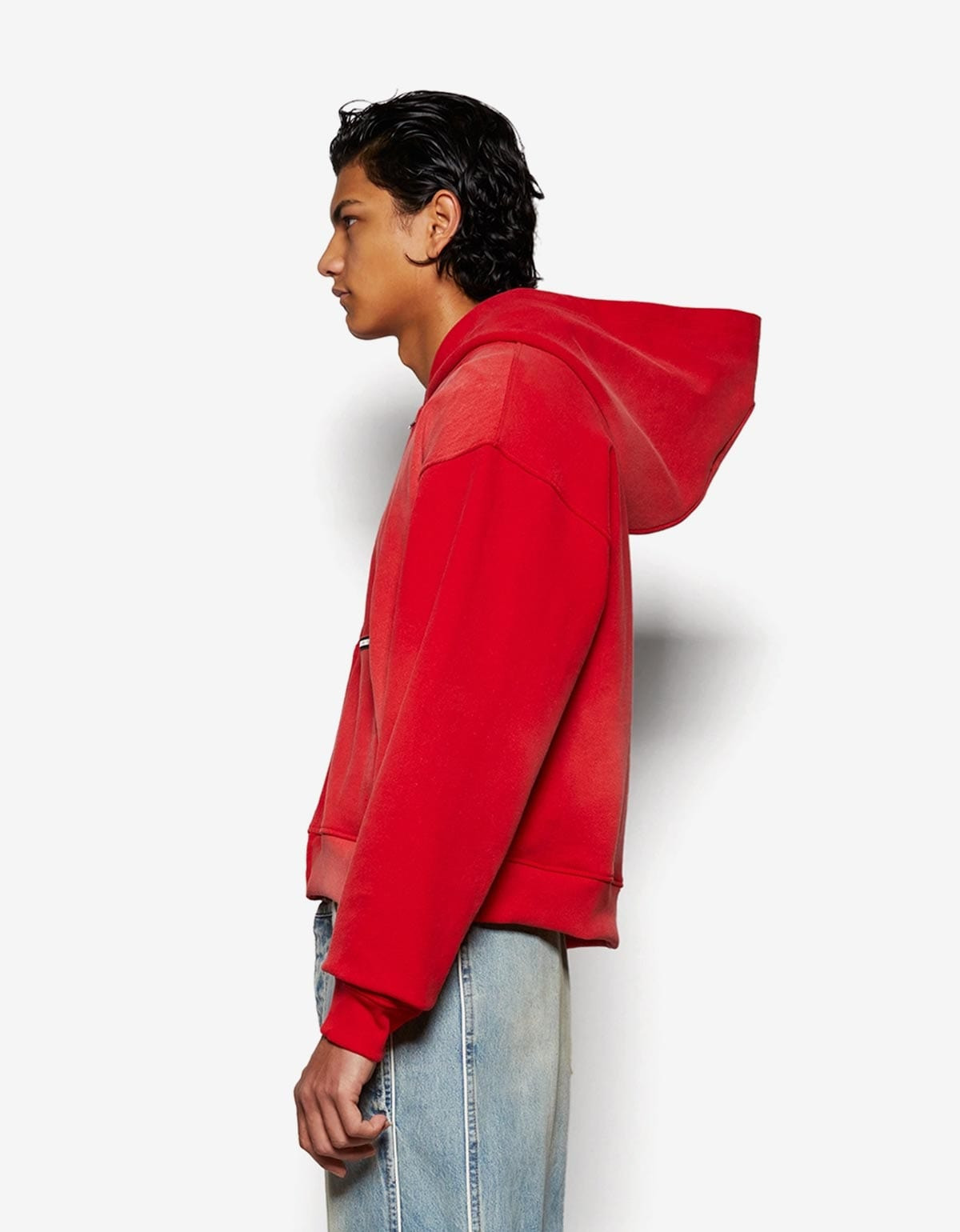 Nahmias Red Sunfade Boxy Zip-Up Hoodie - 4