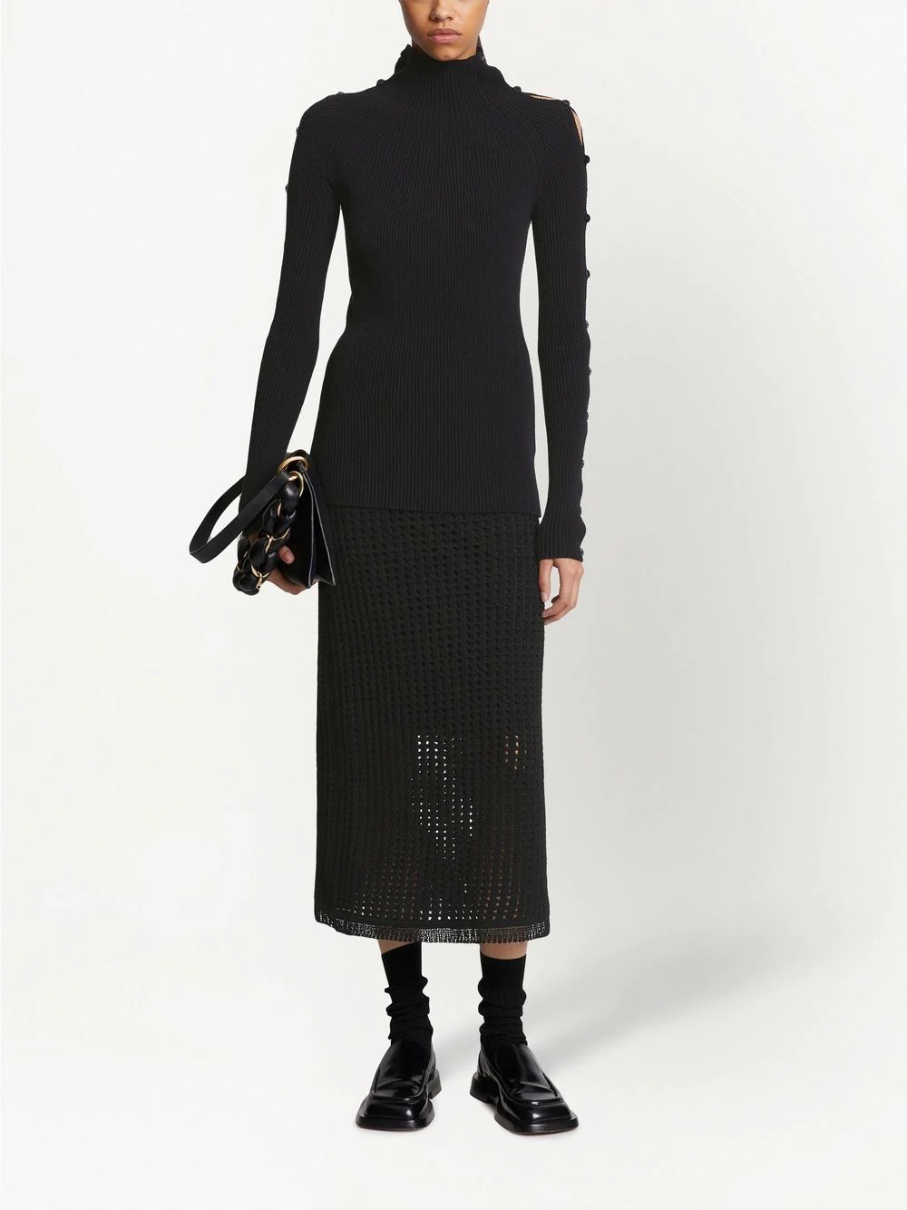 micro-rib button-embellished jumper - 2
