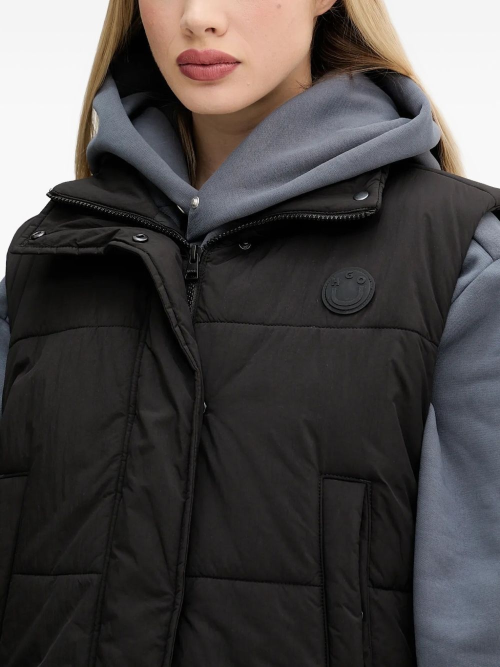 quilted logo-detail gilet - 5