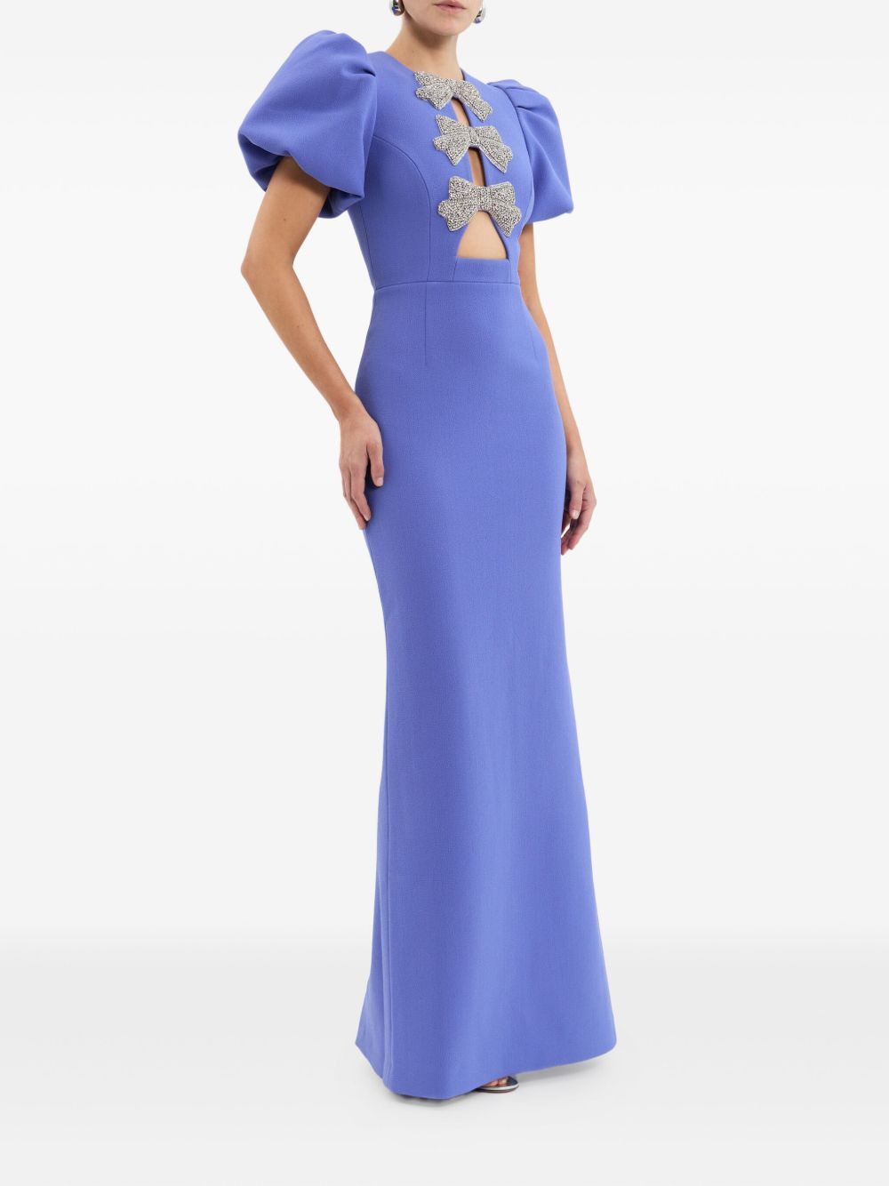 puff-sleeves embellished maxi evening dress - 3