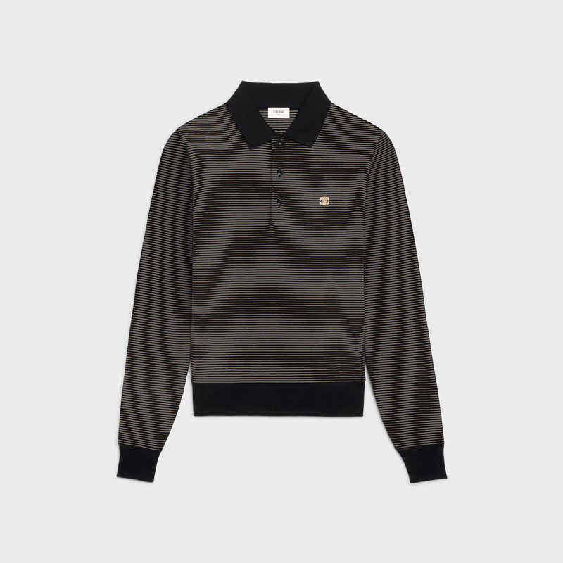 triomphe polo shirt in finely striped cotton jersey 1