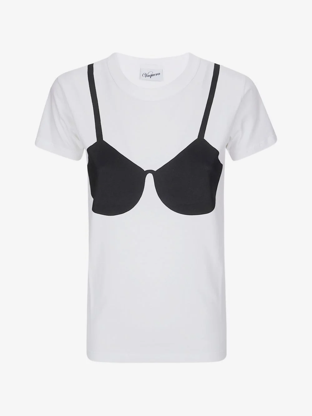 bra-print T-shirt - 1