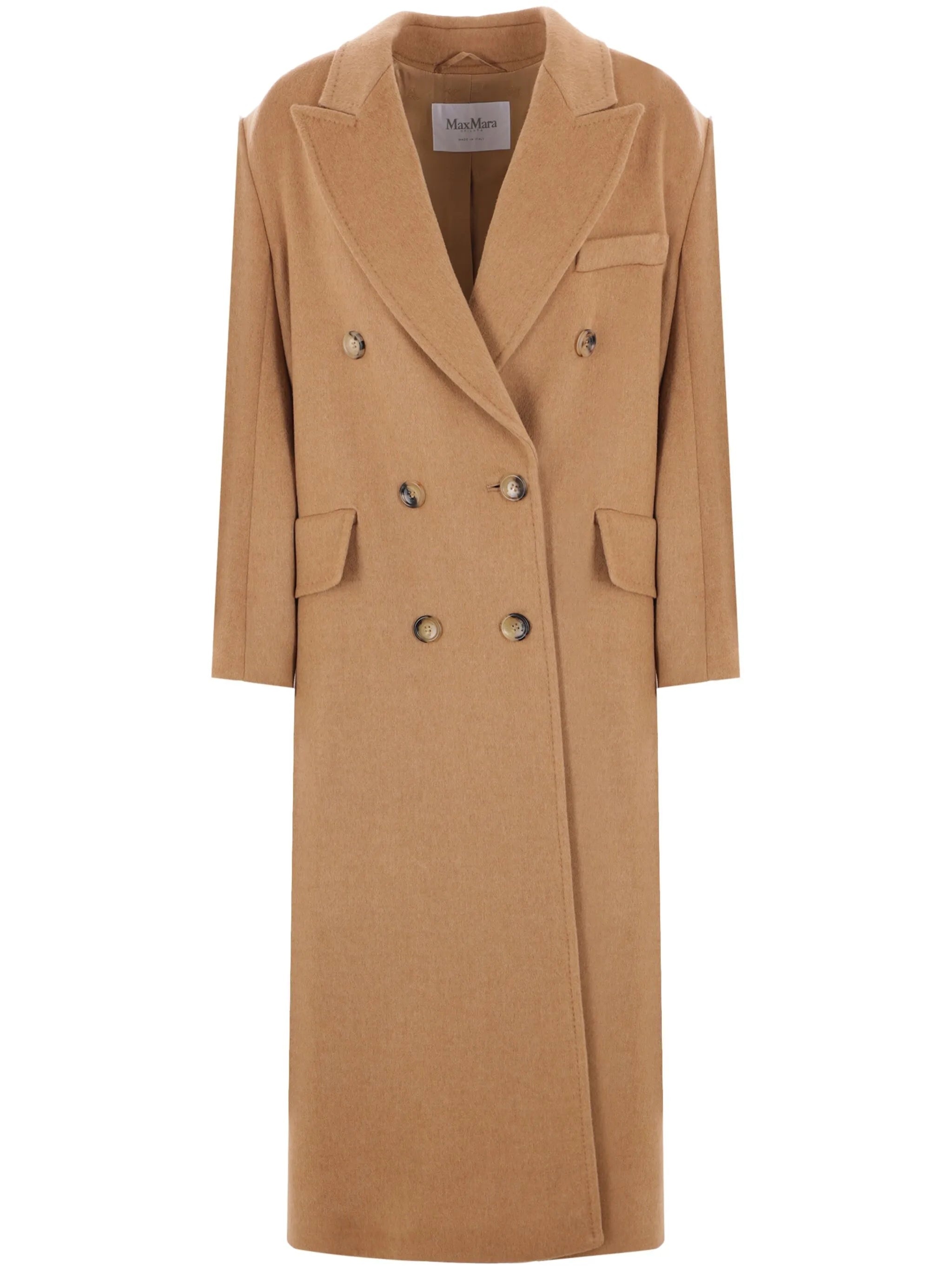 Double-breasted Camel Coat - 1