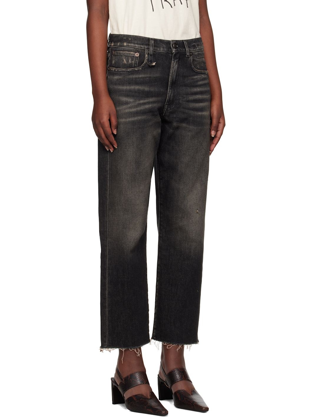 Black Straight-Leg Boyfriend Jeans - 2