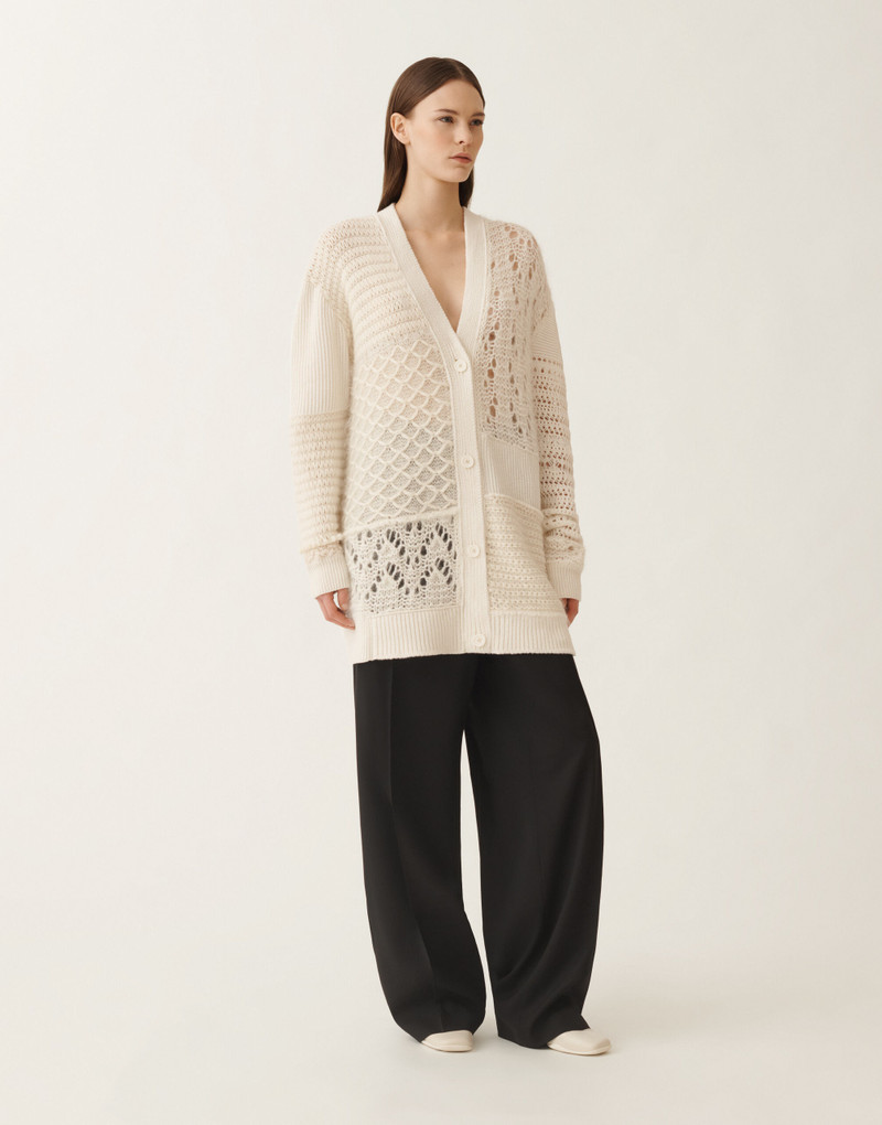 Cardigan in Platinum and mohair 3